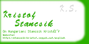 kristof stancsik business card